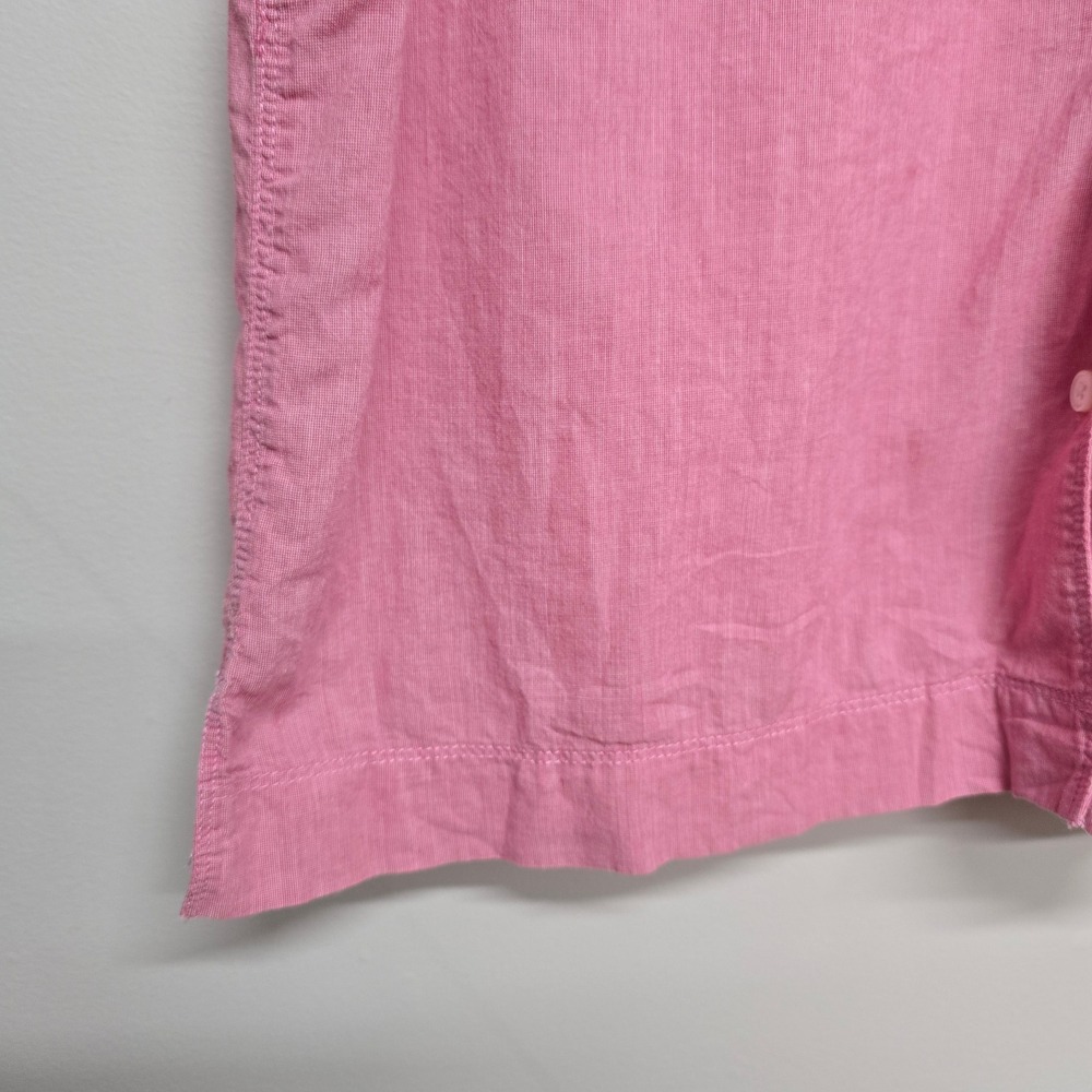 Alex Mill Wash & Go Shirt Womens L Pink Cotton Short Sleeve Camp Collar Casual - Picture 2 of 11